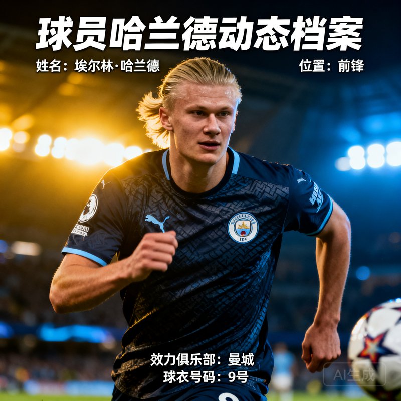 球员哈兰德肖像动态档案